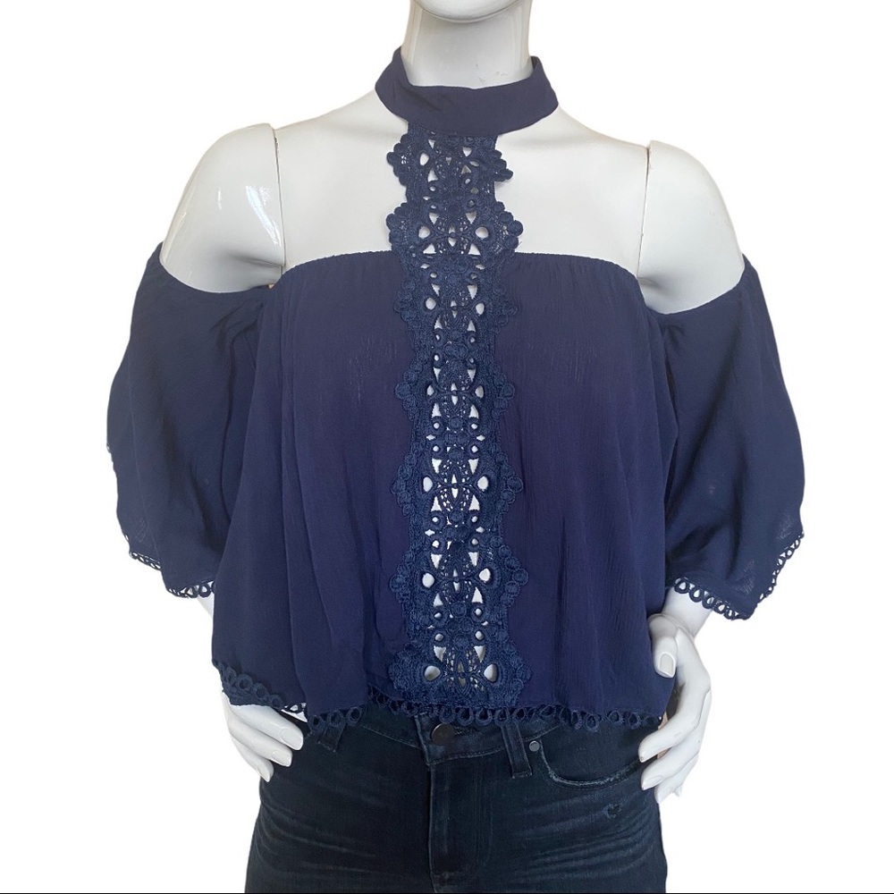 LF Seek the Label Off the Shoulder Collar Top
